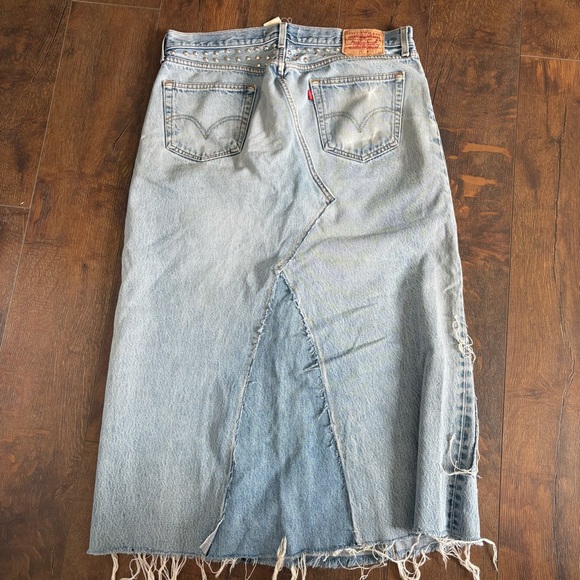 Free People Tricia Fix embellished studded denim maxi skirt - Picture 7 of 16